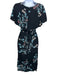 Cleobella Size XS Black, Blue & Pink Viscose Floral Short Flutter Sleeve Dress Black, Blue & Pink / XS