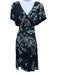 Cleobella Size XS Black, Blue & Pink Viscose Floral Short Flutter Sleeve Dress Black, Blue & Pink / XS