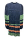 Ulla Johnson Size XS Blue, Green & Orange Polyester Satin Long Sleeve Dress Blue, Green & Orange / XS
