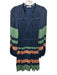 Ulla Johnson Size XS Blue, Green & Orange Polyester Satin Long Sleeve Dress Blue, Green & Orange / XS