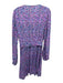 Scotch & Soda Size S Purple, Blue & Multi Viscose Abstract Floral V Neck Dress Purple, Blue & Multi / S