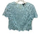 Intermix Size S Light Blue Polyester & Silk Short Sleeve Sheer Overlay Top Light Blue / S