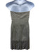 Max Mara Size M Gray Cotton & Linen Textured Strapless Side Zip Dress Gray / M