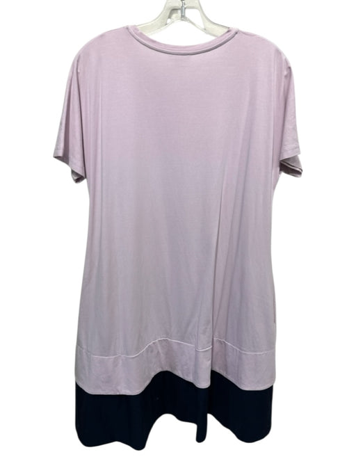 COS Size S Pink & Navy Cotton Blend Short Sleeve Color Block Tiered Hem Dress Pink & Navy / S