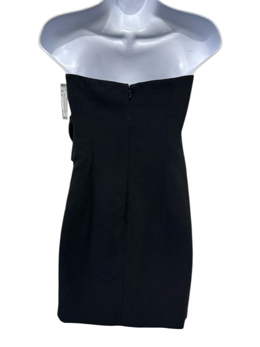 Likely Size M Black Polyester Blend Strapless Knot Bow Back Zip Mini Dress Black / M