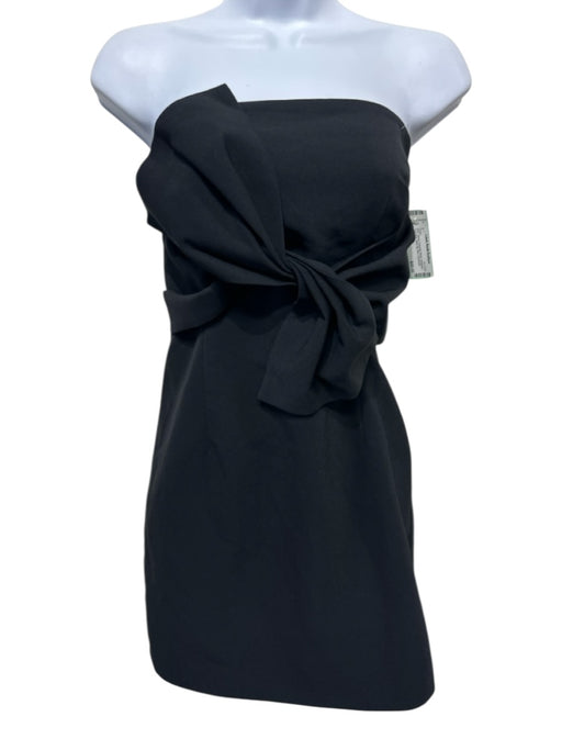 Likely Size M Black Polyester Blend Strapless Knot Bow Back Zip Mini Dress Black / M