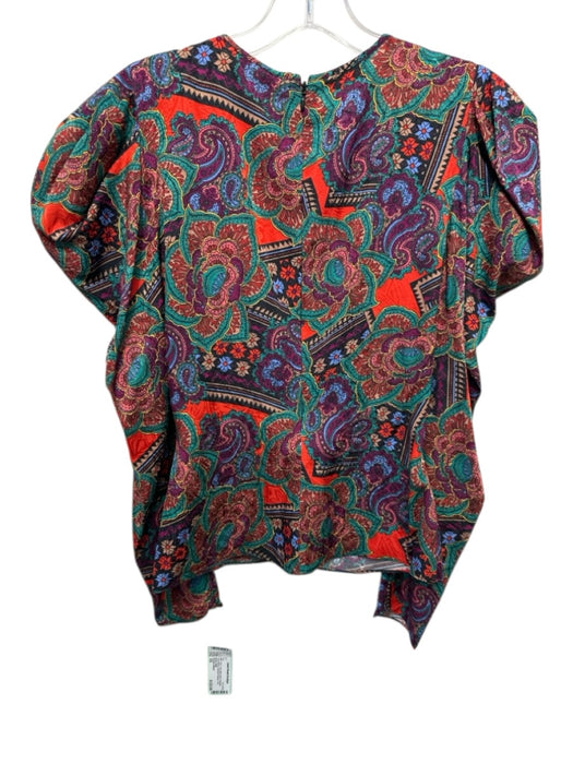 Veronica Beard Size XS Red, Teal, Multi Silk & Viscose Long Sleeve Top Red, Teal, Multi / XS
