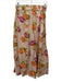 Stefanel Size S Beige, Orange, Pink Cotton Floral Elastic Waist Wide Leg Pants Beige, Orange, Pink / S