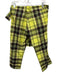 LimiFeu Size S Yellow, Brown & Multi Polyester Plaid Pleated Skirt Buckle Pants Yellow, Brown & Multi / S