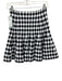 Alaia Size XS White & Black Viscose & Polyamide Knit Houndstooth Flare Skirt White & Black / XS