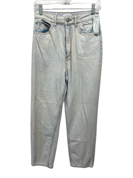 Sandro Size 25 Light Wash Cotton Denim High Rise Faded Slim Leg Jeans Light Wash / 25