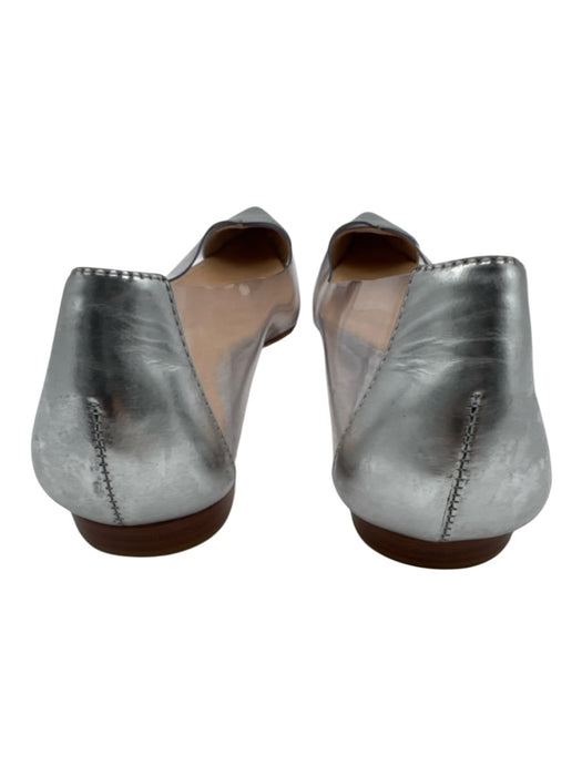 Schutz Shoe Size 8 Silver & Clear Vinyl & Leather Transparent Metallic Flats Silver & Clear / 8