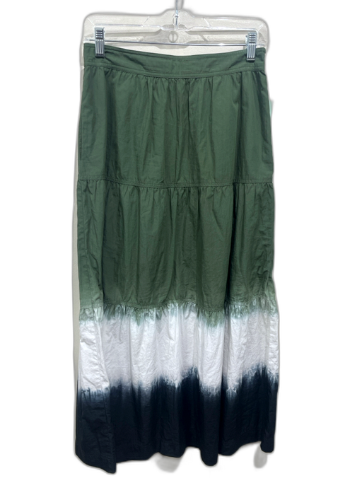 Derek Lam 10 Crosby Size 4 Green, White, Black Cotton Tie Dye Side Zip Skirt Green, White, Black / 4