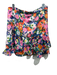 Saloni Size 10 Pink & Multi Polyester Flocked Detail Floral Ruffle Hem Skirt Pink & Multi / 10