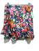 Saloni Size 10 Pink & Multi Polyester Flocked Detail Floral Ruffle Hem Skirt Pink & Multi / 10
