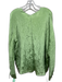 Vince Size L Green Polyester Crinkle V Neck Long Sleeve Top Green / L