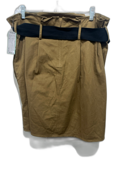 Scotch & Soda Size XL Dark Khaki Cotton Blend A Line Belted Utility Skirt Dark Khaki / XL
