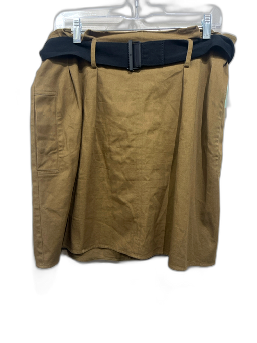 Scotch & Soda Size XL Dark Khaki Cotton Blend A Line Belted Utility Skirt Dark Khaki / XL