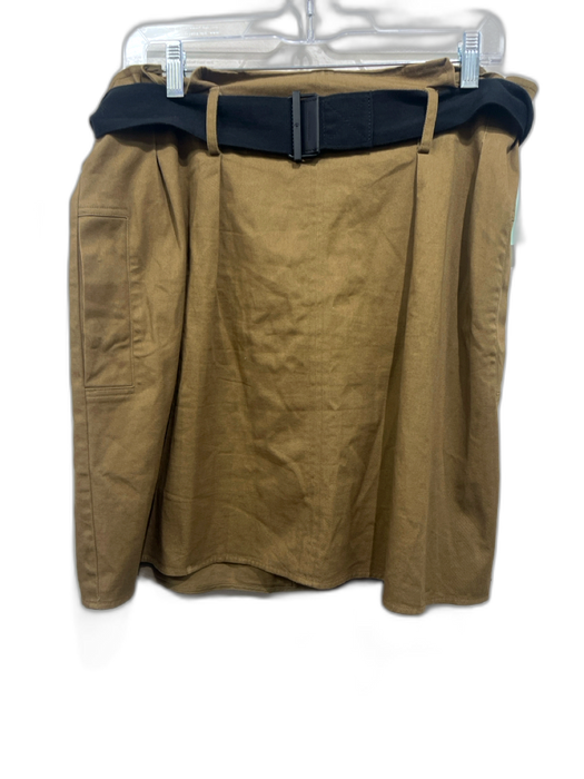 Scotch & Soda Size XL Dark Khaki Cotton Blend A Line Belted Utility Skirt Dark Khaki / XL