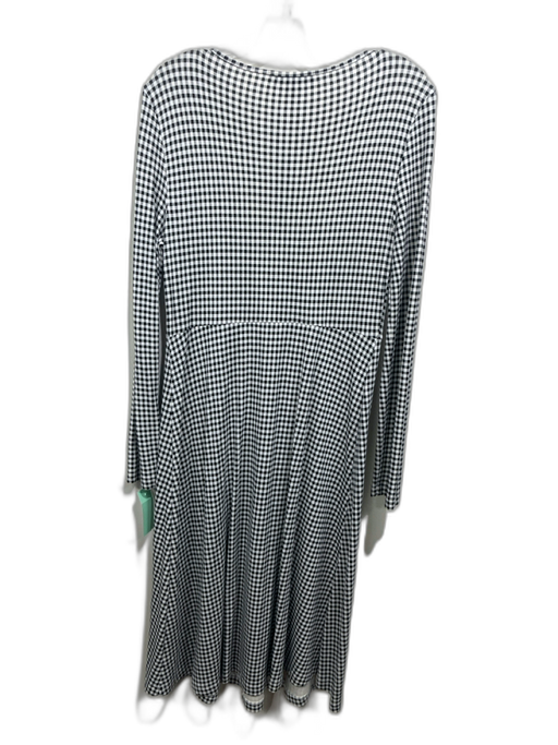 Weekend Max Mara Size M Black & White Viscose Blend Ginham Long Sleeve Dress Black & White / M