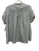 Alice Walk Size L White, Green & Blue Cotton Short Balloon Sleeve V Neck Top White, Green & Blue / L