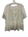 The Great Size 1 White Missing Fabric Tag Eyelet 1/2 Sleeve Gathered Detail Top White / 1
