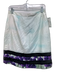 Emerson by Jackie Fraser-Swan Size 8 Blue, Black & Purple Silk & Cotton Skirt Blue, Black & Purple / 8