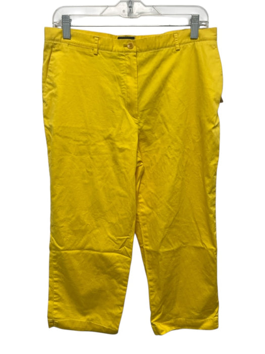 Burberry Golf Size 10 Yellow Cotton Zip Fly Mid Rise Capri Pants Yellow / 10