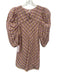 Tish Cox Size XXXS Pink, Beige, Multi Short Puff Sleeve Plaid Sheer Detail Top Pink, Beige, Multi / XXXS