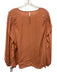 SeeByChloe Size 44 Peach Orange Viscose & Silk Long puff sleeve Wide Neck Top Peach Orange / 44
