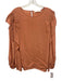 SeeByChloe Size 44 Peach Orange Viscose & Silk Long puff sleeve Wide Neck Top Peach Orange / 44