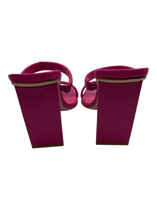Schutz Shoe Size 11B Fuschia Pink Nappa Leather Square Toe 2 Strap Sandals Fuschia Pink / 11B