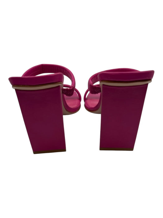 Schutz Shoe Size 11B Fuschia Pink Nappa Leather Square Toe 2 Strap Sandals Fuschia Pink / 11B