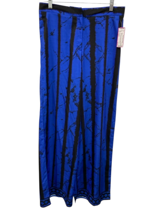 Sai Sankoh Size Est M Blue & Black Poly Blend Striped All Over Print Pants Blue & Black / Est M