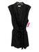 Jason Wu Size M Black Linen & Rayon Cap Sleeve Vest Knee Length Dress Black / M