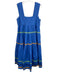 By Anthropologie Size L Blue & Multi Cotton Sleeveless Pleats Square Neck Dress Blue & Multi / L
