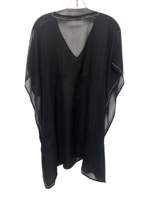 Antik Batik Size S Black & Silver Missing Fabric Tag Sheer Beaded V Neck Dress Black & Silver / S