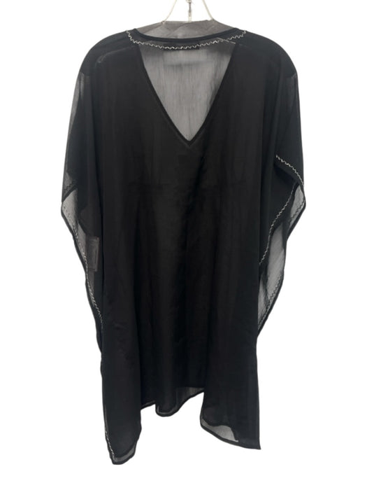 Antik Batik Size S Black & Silver Missing Fabric Tag Sheer Beaded V Neck Dress Black & Silver / S