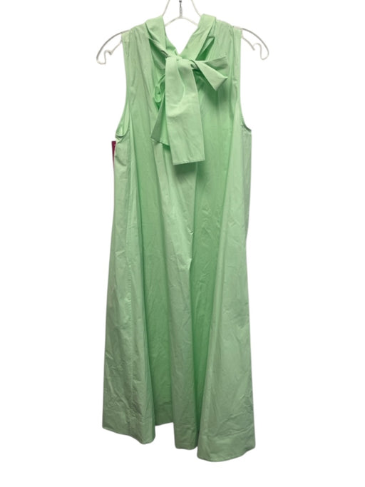 COS Size 10 Light Green Cotton Sleeveless Tie Neck Midi Dress Light Green / 10
