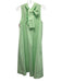 COS Size 10 Light Green Cotton Sleeveless Tie Neck Midi Dress Light Green / 10