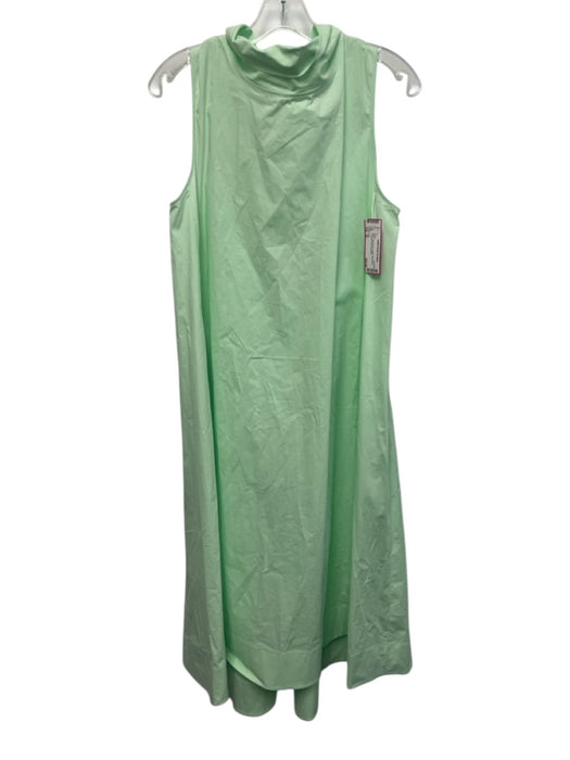 COS Size 10 Light Green Cotton Sleeveless Tie Neck Midi Dress Light Green / 10