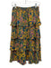 Cleobella Size S Blue, Yellow, Multi Cotton Elastic Waist Pleats Tiered Skirt Blue, Yellow, Multi / S