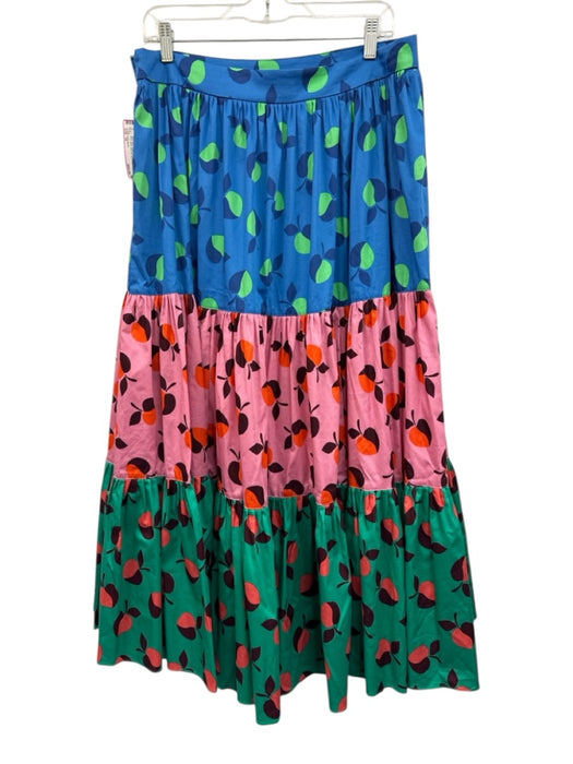 Kate Spade Size 12 Blue, Pink, Green Cotton Blend Maxi Fruit Maxi Side Zip Skirt Blue, Pink, Green / 12