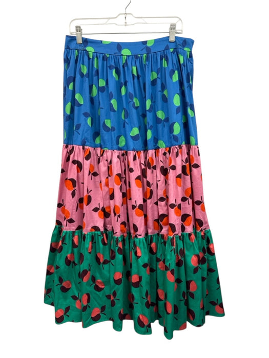 Kate Spade Size 12 Blue, Pink, Green Cotton Blend Maxi Fruit Maxi Side Zip Skirt Blue, Pink, Green / 12