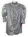 Andion Size XS Blue & White Cotton Smocked Detail Gingham Button Up Top Blue & White / XS