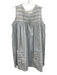 Lake Size M White, Blue, Pink Cotton Stripe Sleeveless Pockets Midi Dress White, Blue, Pink / M