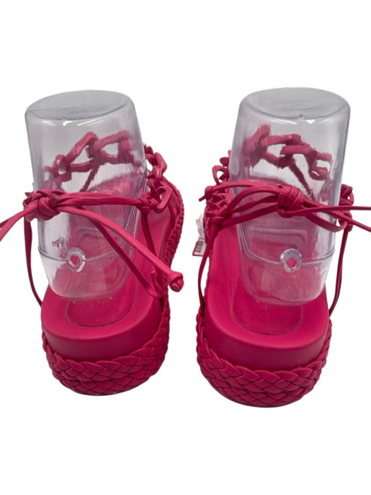 Aje Shoe Size 38 Pink Leather open toe Ankle Strap Braided Detail Sandals Pink / 38