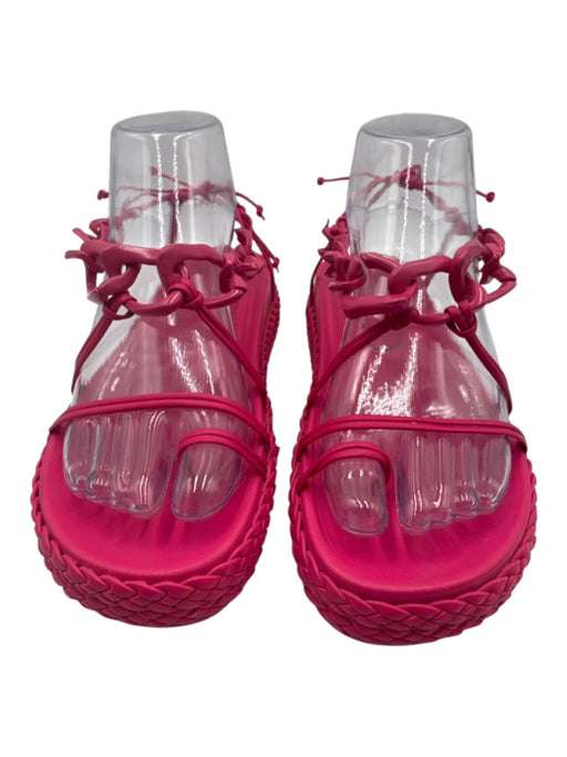 Aje Shoe Size 38 Pink Leather open toe Ankle Strap Braided Detail Sandals Pink / 38