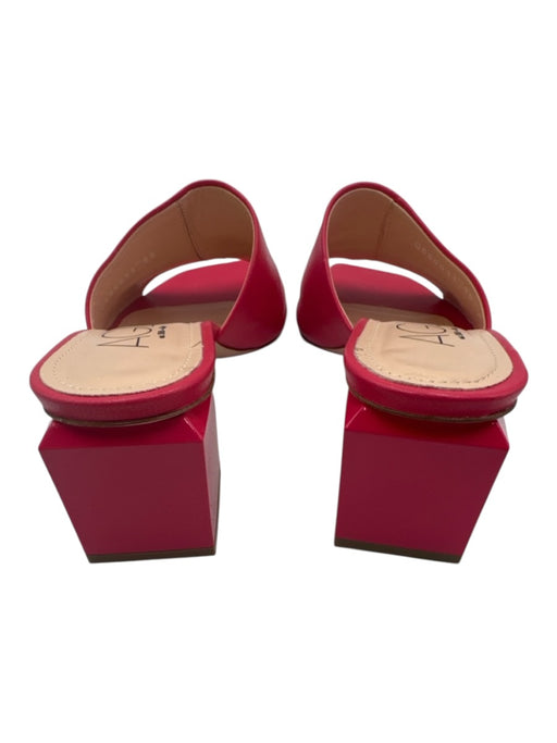 AGL Shoe Size 39 Pink Leather Block Heel Open Toe Square Toe Sandals Pink / 39