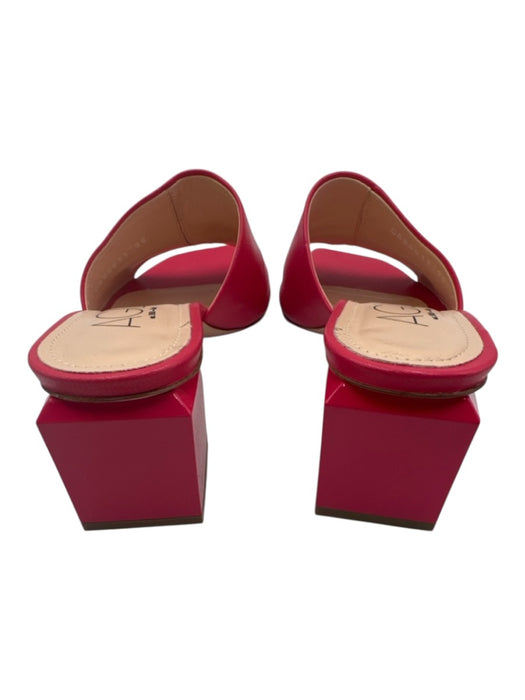 AGL Shoe Size 39 Pink Leather Block Heel Open Toe Square Toe Sandals Pink / 39